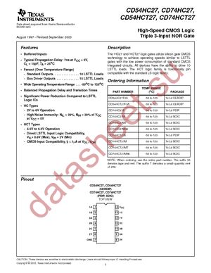 CD74HCT27M datasheet  